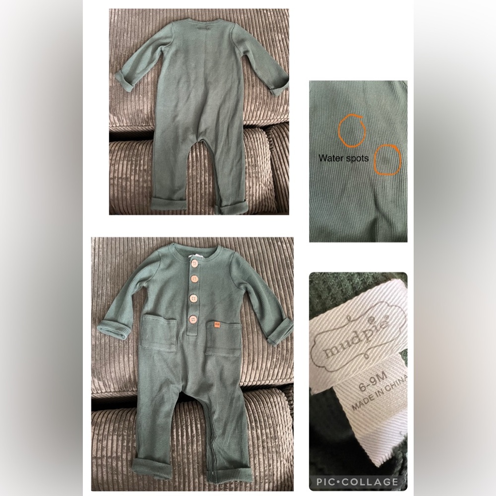 Mud Pie Waffle Knit Green Baby Boy One Piece Holiday Christmas 6-9m